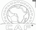 Logotipo da CAF, Confederação Africana de Futebol, em inglês, Confederation of African Football. A CAF é a confederação das associações nacionais de futebol na África. Sua sede fica na Cidade 6 de Outubro, nos arredores do Cairo, Egito
