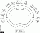 O logotipo da Copa do Mundo de Clubes da FIFA 2025. A primeira edição deste torneio, com 32 seleções das seis confederações continentais, será realizada nos Estados Unidos da América de 14 de junho a 13 de julho de 2025