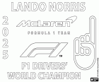 desenho de Lando Norris, campeão de F1 em 2025 para colorir