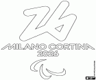 desenho de Paralímpicos Inverno Milão-Cortina 202 para colorir