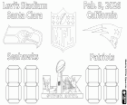 desenho de Super Bowl 2026 Seahawks vs Patriots para colorir