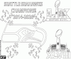desenho de Seattle Seahawks, Super Bowl 2026 para colorir