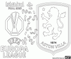 desenho de Aston Villa, Liga Europa 2026 para colorir