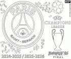 desenho de PSG, campeões x2 Liga dos Campeões 202 para colorir
