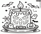 desenho de Uma vela de Halloween para colorir