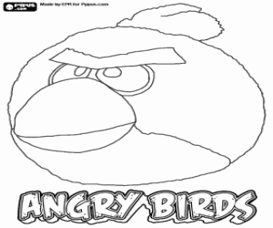 desenho de Red Bird, um pássaro de Angry Birds para colorir