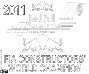 desenho de Red Bull Racing, campeão de F1 2011 para colorir