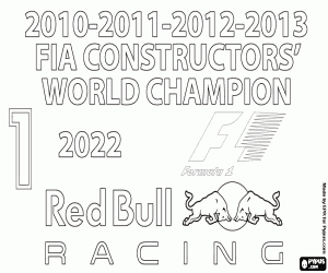 desenho de Red Bull Racing, campeão de F-1 em 2022 para colorir