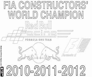 desenho de Red Bull Racing, F1 2010-11-12 para colorir