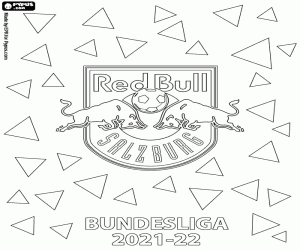 desenho de Red Bull Salzburg, campeão 2021-22 para colorir