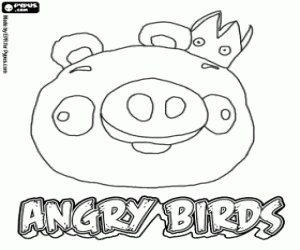 desenho de O rei porco de Angry Birds para colorir