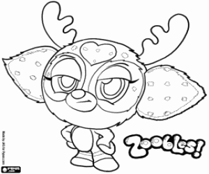 desenho de Uma rena Chillville, Zoobles para colorir