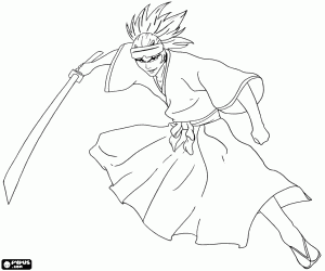 desenho de Renji Abarai na luta para colorir