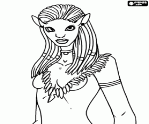 desenho de Retrato da princesa Neytiri para colorir