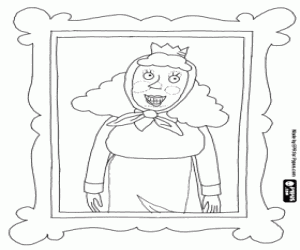 desenho de Retrato da Rainha, Princesinha para colorir