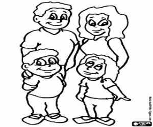 desenho de Retrato de pais e filhos para colorir
