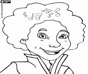 desenho de Retrato do jovem Johann Sebastian Bach para colorir