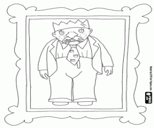 desenho de Retrato com moldura do rei para colorir