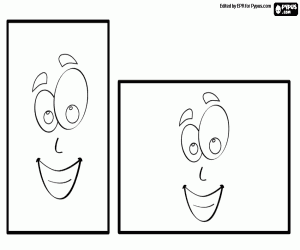 desenho de Dois retângulos com um sorriso para colorir