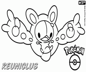 desenho de Reuniclus, um pokemon para colorir
