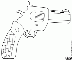 desenho de O revólver, um tipo de pistola para colorir