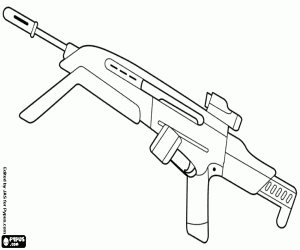 desenho de Um rifle automático de batalha para colorir