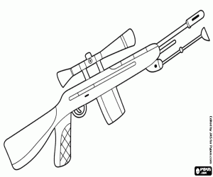 desenho de Um rifle para frnco-atirador para colorir