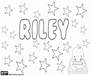 desenho de Riley, nome unisex para colorir
