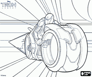 desenho de Rinzler na moto, Tron para colorir