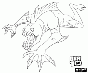 desenho de Ripjaws, perigoso alien de Ben 10 para colorir