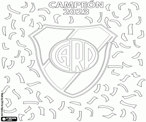 desenho de River Plate, campeão de 2023 para colorir