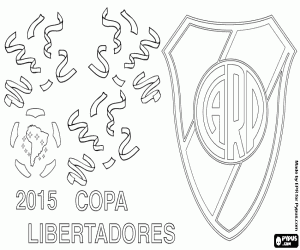 desenho de River Plate, Libertadores da América 2015 para colorir