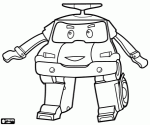 desenho de Robocar Poli, o carro de polícia para colorir