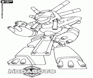 desenho de Um robô de Medabot, Warbandit para colorir