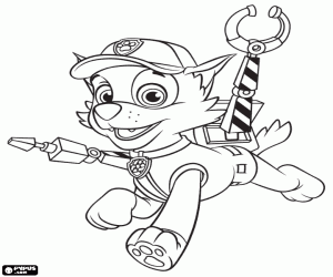 desenho de Rocky, cão misturado Paw Patrol para colorir