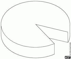 desenho de Uma roda de queijo artesanal para colorir