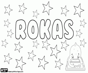 desenho de Rokas, nome lituano para menino para colorir