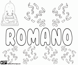 desenho de Romano, nome de origem latina para colorir