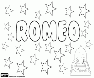 desenho de Romeo, nome masculino para colorir