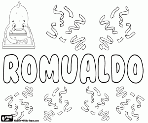 desenho de Romualdo, nome masculino para colorir
