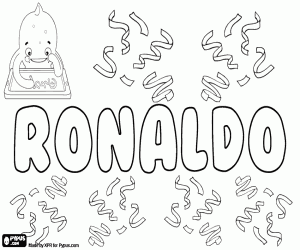 desenho de Ronaldo, nome português para colorir