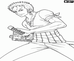 desenho de Roronoa Zoro de One Piece para colorir
