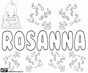 desenho de Rosanna, nome para menina para colorir