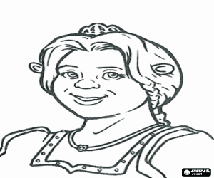 desenho de Rosto da sorridente princesa Fiona   para colorir