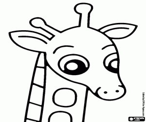 desenho de O rosto de uma jovem girafa para colorir