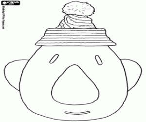 desenho de O rosto de Mat com o gorro de lã para colorir