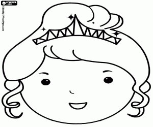 desenho de Rosto de menina grega com tiara para colorir