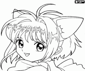 desenho de O rosto de Sakura para colorir