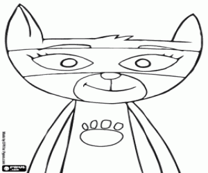 desenho de O rosto de Sheeba, um gato tigrado para colorir