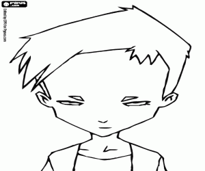 desenho de O rosto de Ulrich Stern, Code Lyoko para colorir